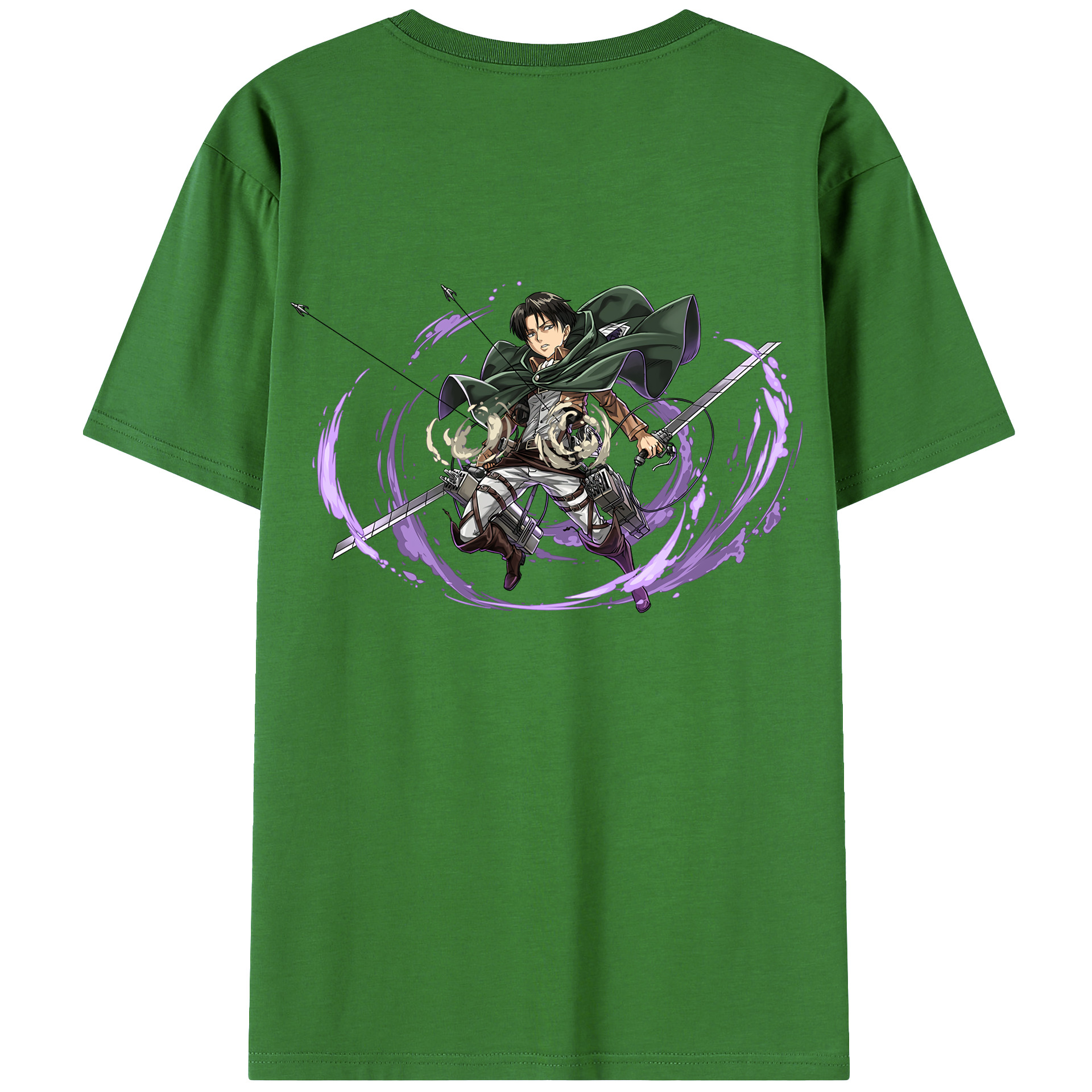 （画像用） 進撃の巨人 リヴァイ·アッカーマン Attack on Titan Levi Ackerman レディース半袖Tシャツ(バックプリント)